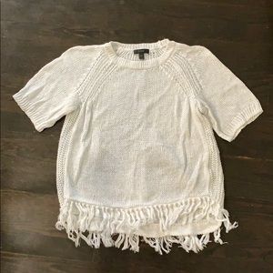 JCrew fringed sweater
